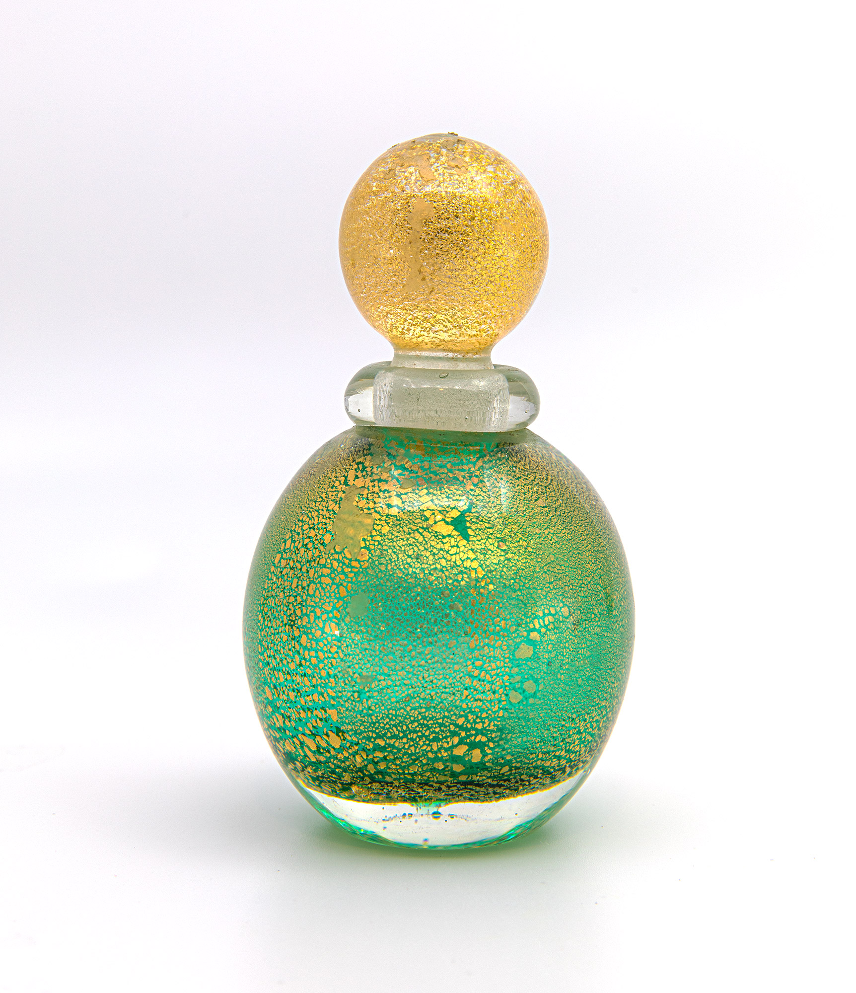vintage Venetian glass perfume bottle product photography